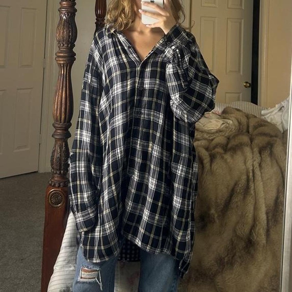 vintage 2000s 100% cotton oversized plaid flannel
